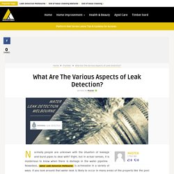What Are The Various Aspects of Leak Detection?