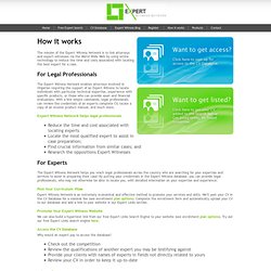 Learn how the various parts of the Expert Witness Network work