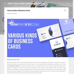 Various Kinds of Business Cards