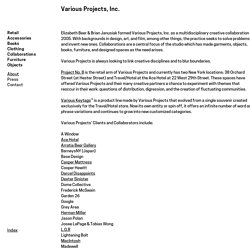 Various Projects, Inc. / About