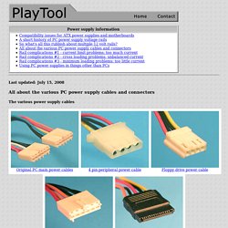 All about the various PC power supply cables and connectors