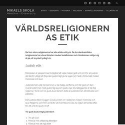 Världsreligionernas etik – Mikaels Skola