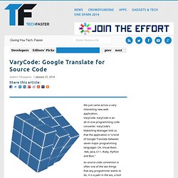 VaryCode: Google Translate for Source Code