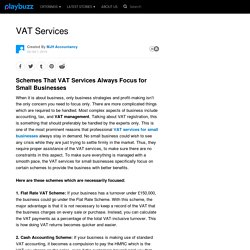 Schemes That VAT Services Always Focus for Small Businesses