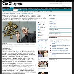 Vatican says women priests a 'crime against faith'