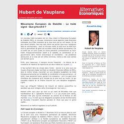 Hubert de Vauplane » Blog Archive » Mécanisme Européen de Stabilité : Le traité signé - Que prévoit-il ?