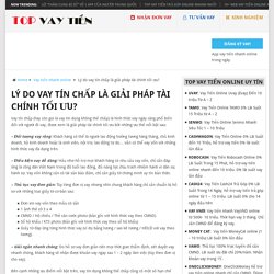 Lý do vay tín chấp là giải pháp tài chính tối ưu? - Top Vay Tiền Nhanh Online