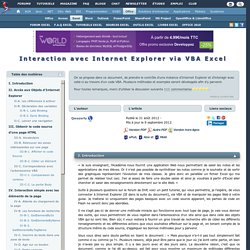 VBA : Internet Explorer