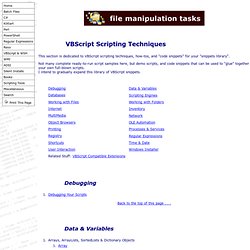 VBScript Scripting Techniques