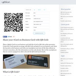 vCard on Business Card with QR Code - Yeblon