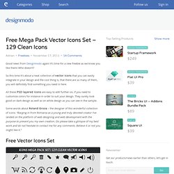 Free Mega Pack Vector Icons Set - 129 Clean Icons