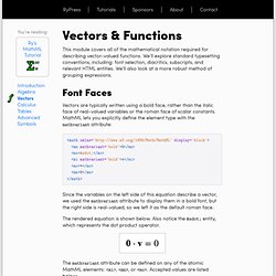 Vectors And Functions