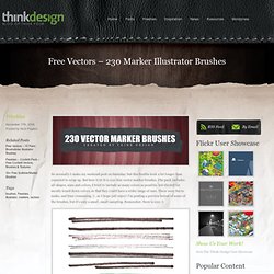 Think Design Blog - Free Vectors - 230 Marker Illustrator Brushes