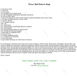 The Vegan Chef - Three Soul Sisters Soup - Vegan Recipes