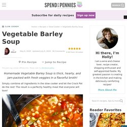 Vegetable Barley Soup {Slow Cooker Version!}