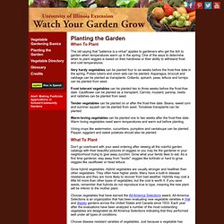 Planting - Vegetable Directory - Watch Your Garden Grow