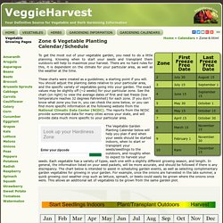 Zone 6 Vegetable Planting Calendar