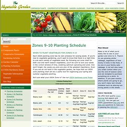The Vegetable Garden: Zones 9-10 Planting Schedule