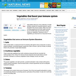 Vegetables that boost your immune system