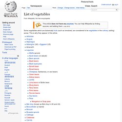 List of vegetables