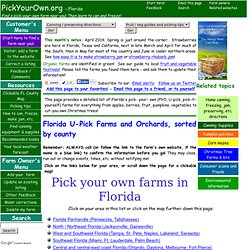 Where in Florida to find pick your own farms and orchards for fruit, vegetables, pumpkins and canning & freezing instructions!
