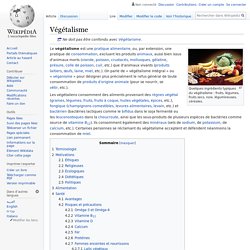 WIKIPEDIA – Végétalisme.