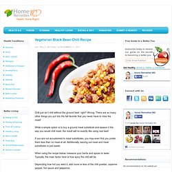 Vegetarian Black Bean Chili Recipe