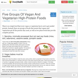 Five Groups of Vegan and Vegetarian High-Protein Foods