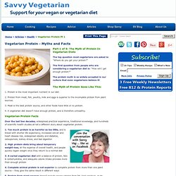 Vegetarian Diet: Vegetarian Protein, Protein Myths and Facts, Savvy Vegetarian