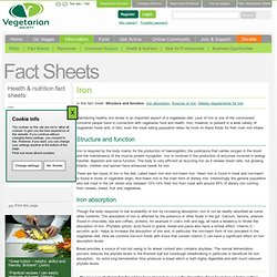 Vegetarian Society - Factsheet - Iron