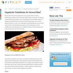 Vegetarian Substitutes for Ground Beef