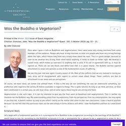 Was the Buddha a Vegetarian? - Theosophical Society in America
