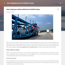 How to ship your vehicle safely from Fairfield County: