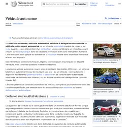 Véhicule autonome - Wikipédia