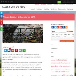 Vélo en Europe: le baromètre 2015