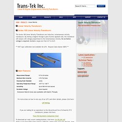 Transducers, Velocity & Position Sensors LVDT sensors by Trans-Tek