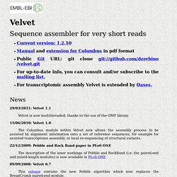 Velvet: a sequence assembler for very short reads