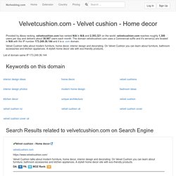 velvetcushion.com - Velvet cushion - Home decor