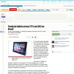 Venda de tablets cresce 171% em 2012 no Brasil