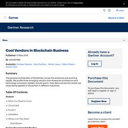 Cool Vendors in Blockchain Business