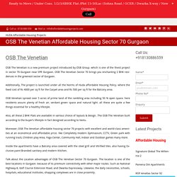 OSB The Venetian Affordable Housing Sector 70 Gurgaon