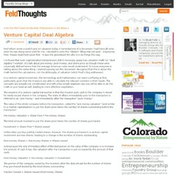 Venture Capital Deal Algebra