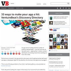 33 ways to make your app a hit: VentureBeat's Discovery Directory