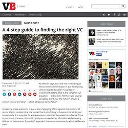 A 4-step guide to finding the right VC