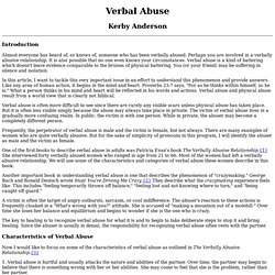 abuse verbal pearltrees verbally involved abusive berit perhaps relationship