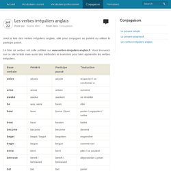 Liste des verbes irréguliers anglais