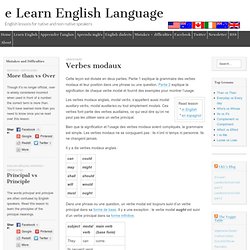 Verbes modaux - English Modal Verbs - Apprendre l'anglais - e Learn English Language