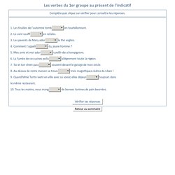 Les verbes du 1er groupe au présent de l'indicatif