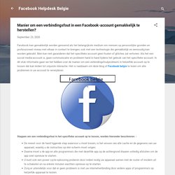 Manier om een ​​verbindingsfout in een Facebook-account gemakkelijk te herstellen?
