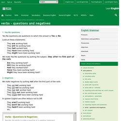 verbs - questions and negatives